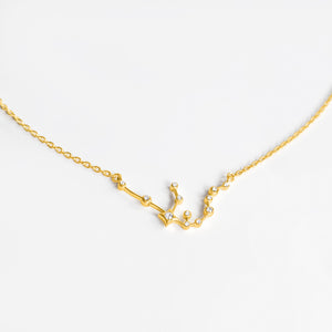 Zodiac Constellation Pendant (Aquarius) - Gold